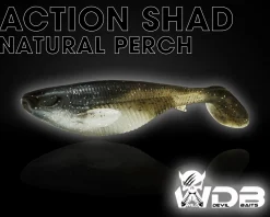 Wild Devil Baits Action Shad Natural Perch Gummifisch Kunstköder Softlure Gummiköder Hecht Barsch Zander Angelköder Raubfischköder Angelköder