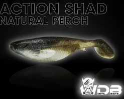 Wild Devil Baits Action Shad Natural Perch Gummifisch Kunstköder Softlure Gummiköder Hecht Barsch Zander Angelköder Raubfischköder Angelköder