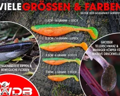 Wild Devil Baits Action Shad Natural Perch Gummifisch Kunstköder Softlure Gummiköder Hecht Barsch Zander Angelköder Raubfischköder Angelköder