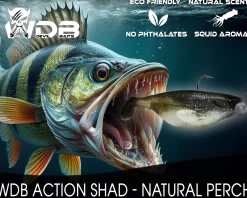 Wild Devil Baits Action Shad Natural Perch Gummifisch Kunstköder Softlure Gummiköder Hecht Barsch Zander Angelköder Raubfischköder Angelköder