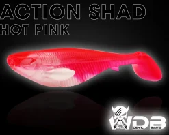 Wild Devil Baits Action Shad Hot Pink Gummifisch Kunstköder Softlure Gummiköder Hecht Barsch Zander Angelköder Raubfischköder Angelköder
