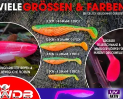 Wild Devil Baits Action Shad Hot Pink Gummifisch Kunstköder Softlure Gummiköder Hecht Barsch Zander Angelköder Raubfischköder Angelköder