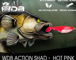 Wild Devil Baits Action Shad Hot Pink Gummifisch Kunstköder Softlure Gummiköder Hecht Barsch Zander Angelköder Raubfischköder Angelköder