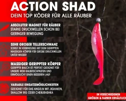 Wild Devil Baits Action Shad Hot Pink Gummifisch Kunstköder Softlure Gummiköder Hecht Barsch Zander Angelköder Raubfischköder Angelköder