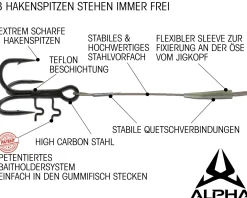 Wild Devil Baits Alpha Baitholder Stinger Angstdrilling Assist Hook Angsthaken Stinger Rig Stinger System Drilling Vorfach Angelköder