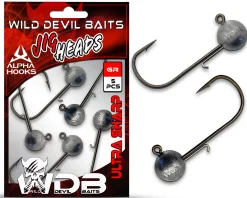 Wild Devil Baits Alpha Baitholder Jighead 5 Stück Jighaken Jigkopf Bleikopf Jig Haken Gummifisch  Angelköder