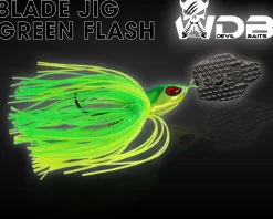 Wild Devil Baits Blade Jig Green Flash Chatterbait Spinnköder Chatter Bait Kunstköder Barsch Hecht Zander Angelköder