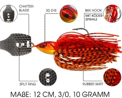 Wild Devil Baits Blade Jig Green Flash Chatterbait Spinnköder Chatter Bait Kunstköder Barsch Hecht Zander Angelköder