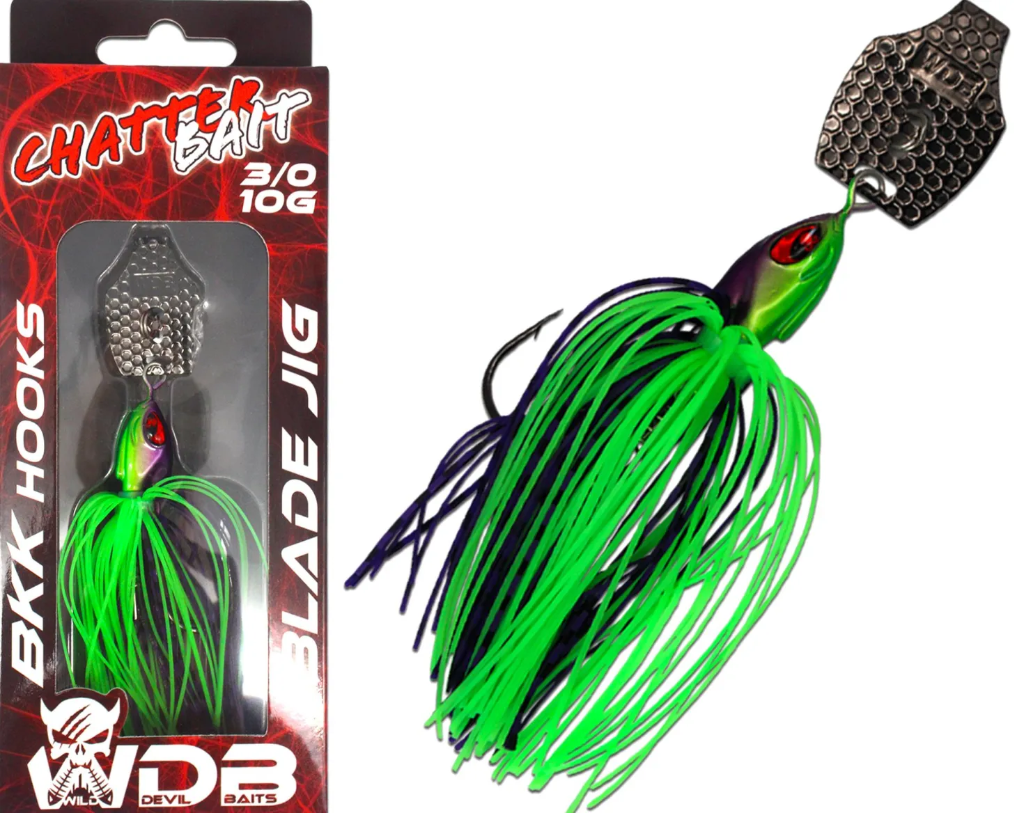 Wild Devil Baits Blade Jig Purple Chartreuse Chatterbait Spinnköder Chatter Bait Kunstköder Barsch Hecht Zander Angelköder