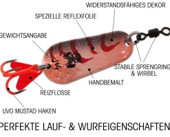 Wild Devil Baits Blinker Red Devil Raubfisch Köder Spoon Löffelblinker Kunstköder Angelköder