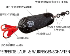 Wild Devil Baits Blinkersortiment Zander in Box Pike Perch Blinker Kunstköder Set Löffelblinker Spoon Blinker