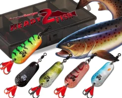 Wild Devil Baits Blinkersortiment Forelle in Box Trout Blinker Kunstköder Set Löffelblinker Spoon Blinker