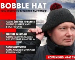 Wild Devil Baits Bobble Hat Unisex Bommelmütze Beanie Fishing Hat Wintermütze Angeln Weich Warm Strickmütze Angelmütze Angelkleidung