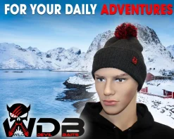Wild Devil Baits Bobble Hat Unisex Bommelmütze Beanie Fishing Hat Wintermütze Angeln Weich Warm Strickmütze Angelmütze Angelkleidung