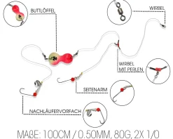 Wild Devil Baits Buttlöffel Rig Luminus Pink Butt Lure with Rig Angelköder