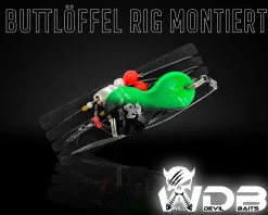 Wild Devil Baits Buttlöffel Rig Atom Black Butt Lure with Rig Angelköder