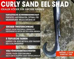 Wild Devil Baits Curly Sand Eel Shad Twister Sandaal Meeres Shad Gummifisch Sandeel Meeresangeln Gummiköder Angelköder