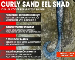 Wild Devil Baits Curly Sand Eel Shad Twister Sandaal Meeres Shad Gummifisch Sandeel Meeresangeln Gummiköder Angelköder