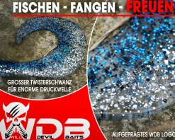Wild Devil Baits Curly Sand Eel Shad Twister Sandaal Meeres Shad Gummifisch Sandeel Meeresangeln Gummiköder Angelköder