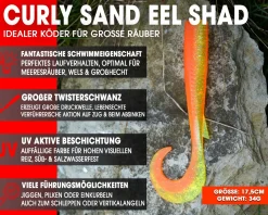 Wild Devil Baits Curly Sand Eel Shad Twister Sandaal Meeres Shad Gummifisch Sandeel Meeresangeln Gummiköder Angelköder