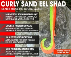 Wild Devil Baits Curly Sand Eel Shad Twister Sandaal Meeres Shad Gummifisch Sandeel Meeresangeln Gummiköder Angelköder