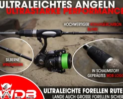 Wild Devil Baits Devil Stick Trout Spoon UL 1,90m 1-6G Ultra Light Spinnrute Solid Tip UL Angelrute Vollcarbon Spitze Barschrute Forellenrute  Angelruten