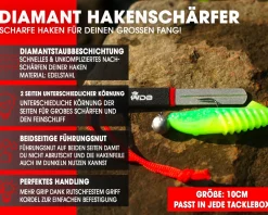 Wild Devil Baits Diamond Hook Sharpener Doppelseitiger Diamant Hakenschärfer Hakenfeile Angelhaken Schärfer  Werkzeug - Messer - Zubehör