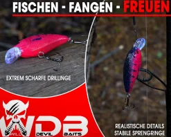 Wild Devil Baits Fat Crank Wobbler Hardbait Crankbait Kunstköder Raubfisch Köder Barsch Hecht Zander Wobbler