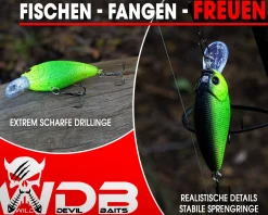 Wild Devil Baits Fat Crank Wobbler Hardbait Crankbait Kunstköder Raubfisch Köder Barsch Hecht Zander Wobbler