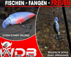 Wild Devil Baits Fat Crank Wobbler Hardbait Crankbait Kunstköder Raubfisch Köder Barsch Hecht Zander Wobbler