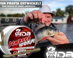 Wild Devil Baits Finesse Worm UV Green Pumpkin Chartreuse TPE Würmer Kunstköder Angelwurm floating Angelköder