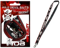 Wild Devil Baits Fishing Lanyard mit Massband Schlüselband mit Measure Scale Umhängeband mit Karabiner Werkzeug Angelzubehör