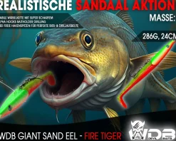 Wild Devil Baits Giant Sand Eel 286g Sandaal Meeres Shad Gummifisch -Fire Tiger-286g Angelköder