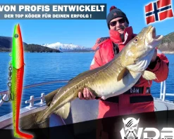 Wild Devil Baits Giant Sand Eel 286g Sandaal Meeres Shad Gummifisch -Fire Tiger-286g Angelköder
