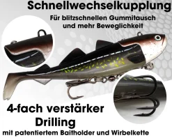 Wild Devil Baits Giant Sea Shad Dorsch Heilbutt Seelachs Köder Meeresangeln Angelköder