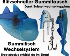 Wild Devil Baits Giant Sea Shad Dorsch Heilbutt Seelachs Köder Meeresangeln Angelköder