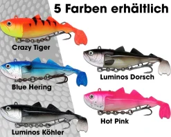Wild Devil Baits Giant Sea Shad Dorsch Heilbutt Seelachs Köder Meeresangeln Angelköder