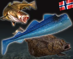 Wild Devil Baits Giant Sea Ersatz Body Shad Dorsch Heilbutt Seelachs  Angelköder