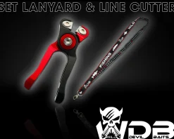 Wild Devil Baits Line Cutter mit Lanyard mit Massband Schlüselband mit Measure Scale Tungsten Steel Schnur Clipper Angelzubehör