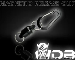 Wild Devil Baits Magnetic Release Clip Magnet Clip Angeln Magnet Adapter mit Karabiner für Kescher Landing Net Fliegenkescher Angelzubehör Angelzubehör
