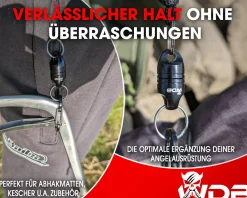 Wild Devil Baits Magnetic Release Clip Magnet Clip Angeln Magnet Adapter mit Karabiner für Kescher Landing Net Fliegenkescher Angelzubehör Angelzubehör