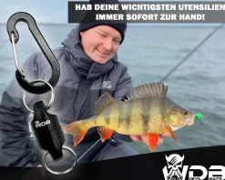 Wild Devil Baits Magnetic Release Clip Magnet Clip Angeln Magnet Adapter mit Karabiner für Kescher Landing Net Fliegenkescher Angelzubehör Angelzubehör