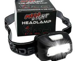 Wild Devil Baits Mega Light Head Lamp Kopflampe mit Bewegungssensor USB Akku Sensor LED Stirnlampe Zielfische