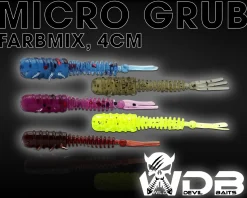 Wild Devil Baits Micro Grub Mix 4cm UL Mini Gummifisch Gummiköder Barsch Forelle Angelköder