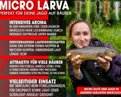 Wild Devil Baits  Micro Larva Mix 5cm UL Mini Gummifisch Gummiköder Barsch Forelle Angelköder