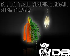 Wild Devil Baits Multi Tail Spinnerbait Spinner Bait Kunstköder Spin Jig Angelköder Barsch Hecht Zander-Fire Tiger Angelköder