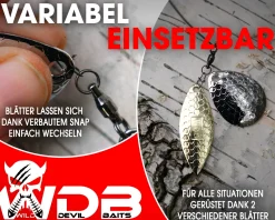 Wild Devil Baits Multi Tail Spinnerbait Spinner Bait Kunstköder Spin Jig Angelköder Barsch Hecht Zander-Fire Tiger Angelköder