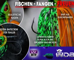 Wild Devil Baits Multi Tail Spinnerbait Spinner Bait Kunstköder Spin Jig Angelköder Barsch Hecht Zander Angelköder