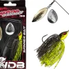 Wild Devil Baits Multi Tail Spinnerbait Spinner Bait Kunstköder Spin Jig Angelköder Barsch Hecht Zander-UV Green Pumpkin Chartreuse Angelköder