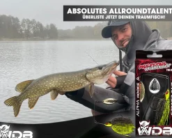 Wild Devil Baits Multi Tail Spinnerbait Spinner Bait Kunstköder Spin Jig Angelköder Barsch Hecht Zander-UV Green Pumpkin Chartreuse Angelköder